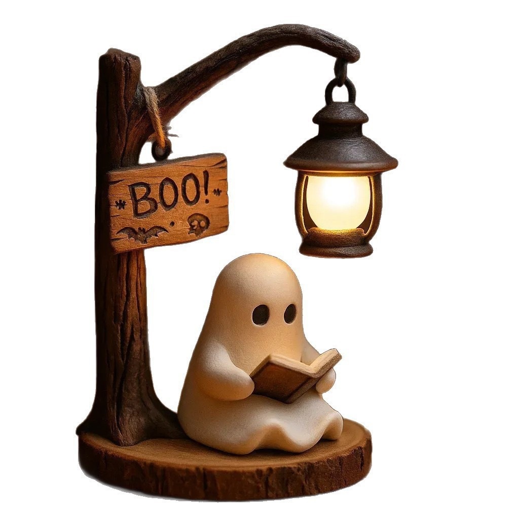 Desk Setup Lamp - Ghost Reading Lantern 4.3x3.14x6.3 Inches Resin
