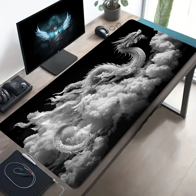 Black and White Dragon Gaming  - Desk Setup Pc And Laptop ulasan dan harga