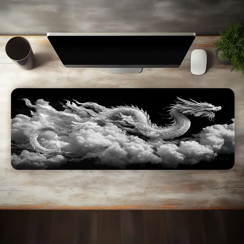 Black and White Dragon Gaming  - Desk Setup Pc And Laptop ulasan dan harga