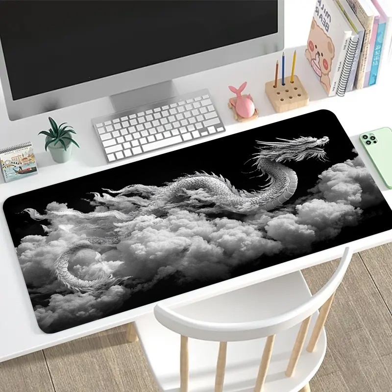 Black and White Dragon Gaming  - Desk Setup Pc And Laptop ulasan dan harga