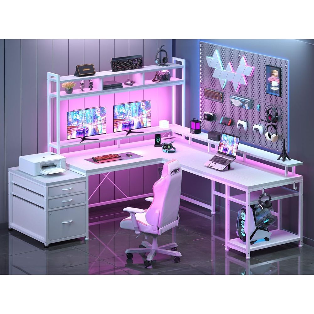 104-inch L-Shaped Desk for Dua - Desk Setup L Shaped ulasan dan harga