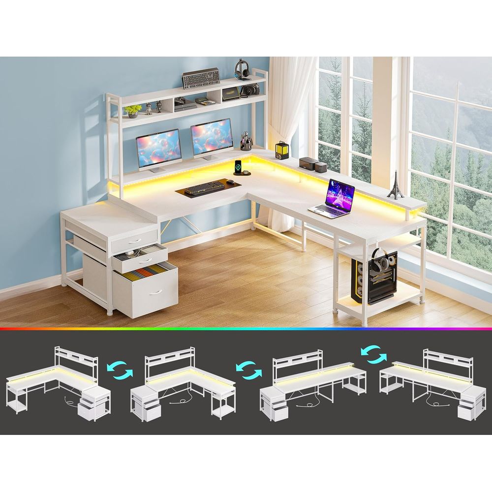 104-inch L-Shaped Desk for Dua - Desk Setup L Shaped ulasan dan harga