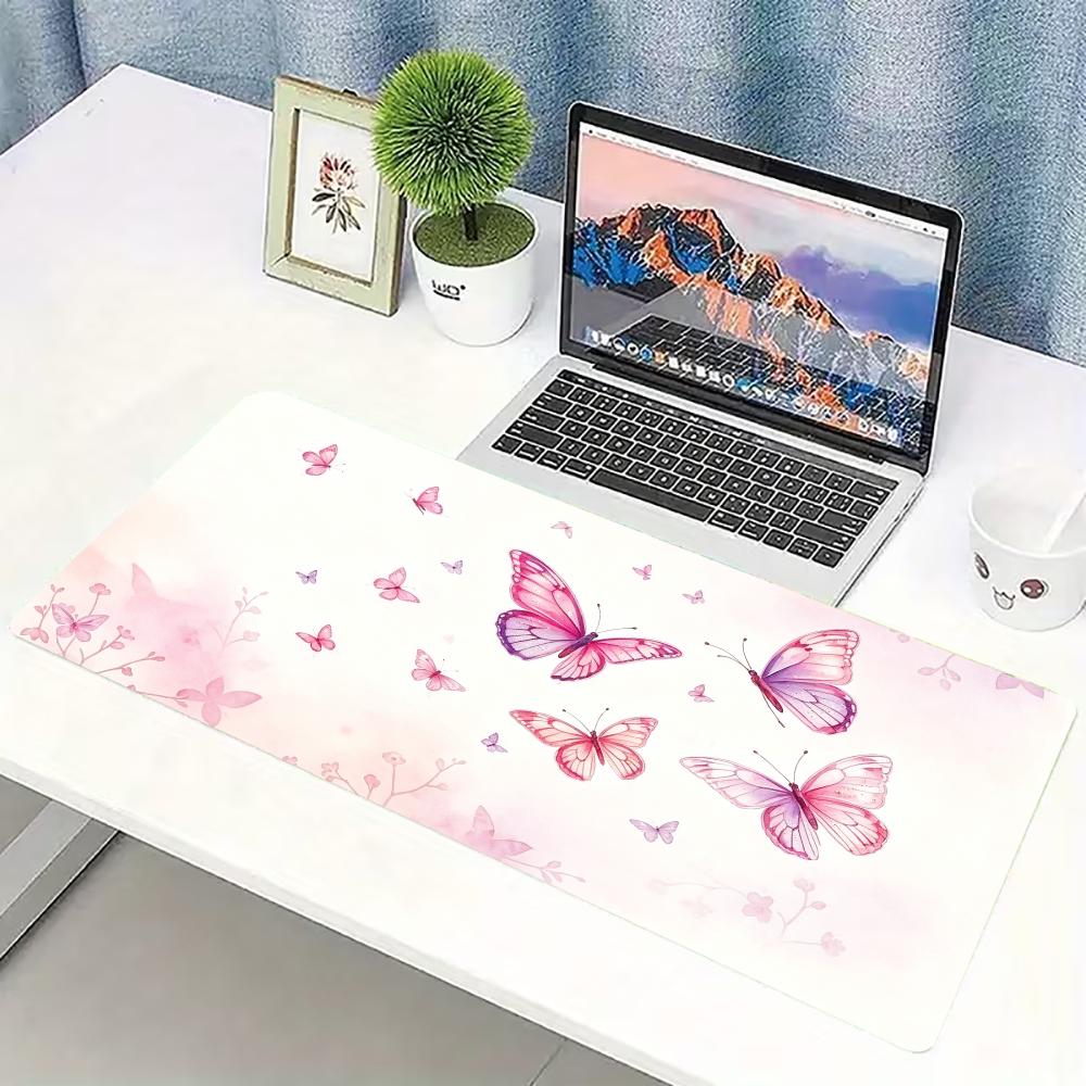 Watercolor Pink Butterfly Larg - Desk Setup Pc And Laptop ulasan dan harga