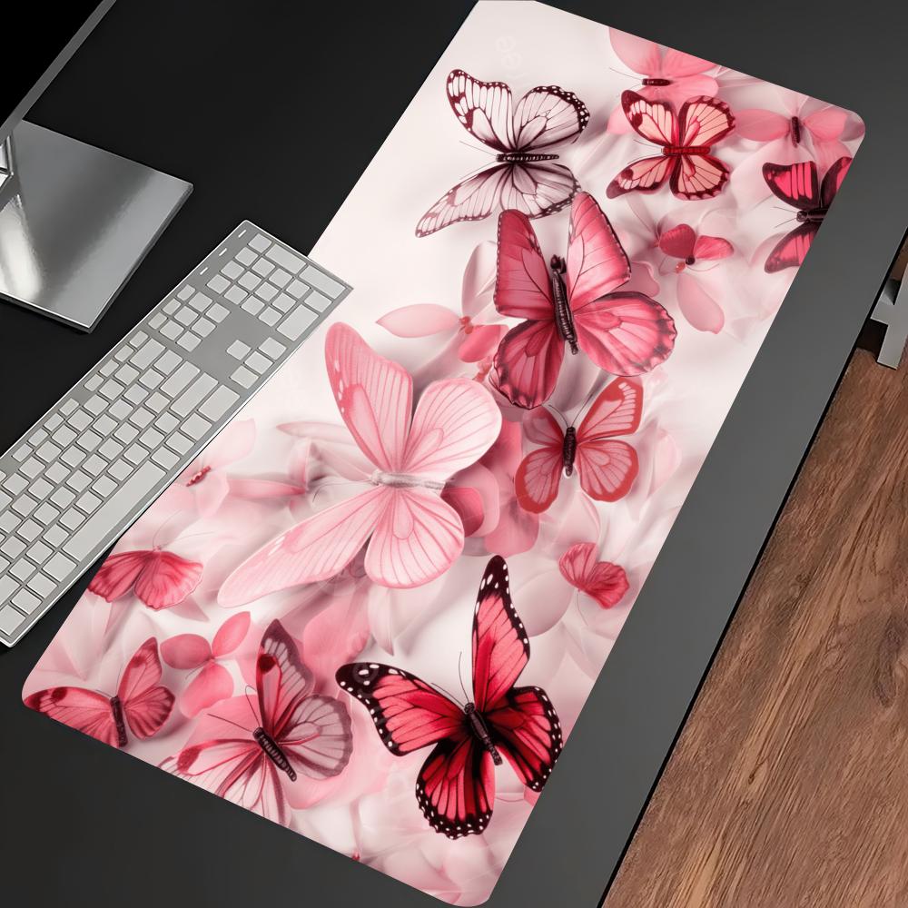 Watercolor Pink Butterfly Larg - Desk Setup Pc And Laptop ulasan dan harga