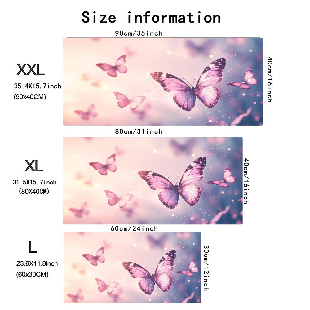 Watercolor Pink Butterfly Larg - Desk Setup Pc And Laptop ulasan dan harga