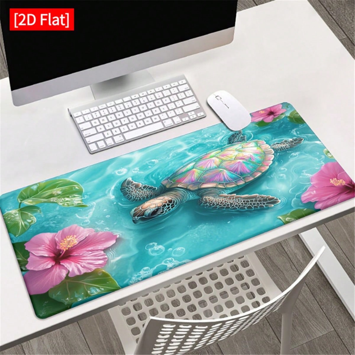 [2D Flat]1pc Sea And Hibiscus  - Desk Setup Pc And Laptop ulasan dan harga