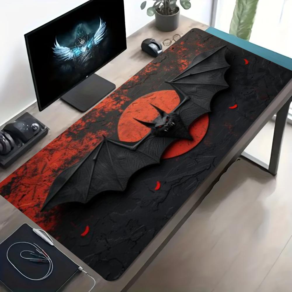 Dark Red Bat Pattern Large Gam - Desk Setup Pc And Laptop ulasan dan harga