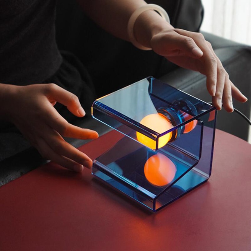 Modern Acrylic Cube Table Lamp - Desk Setup Minimalist ulasan dan harga
