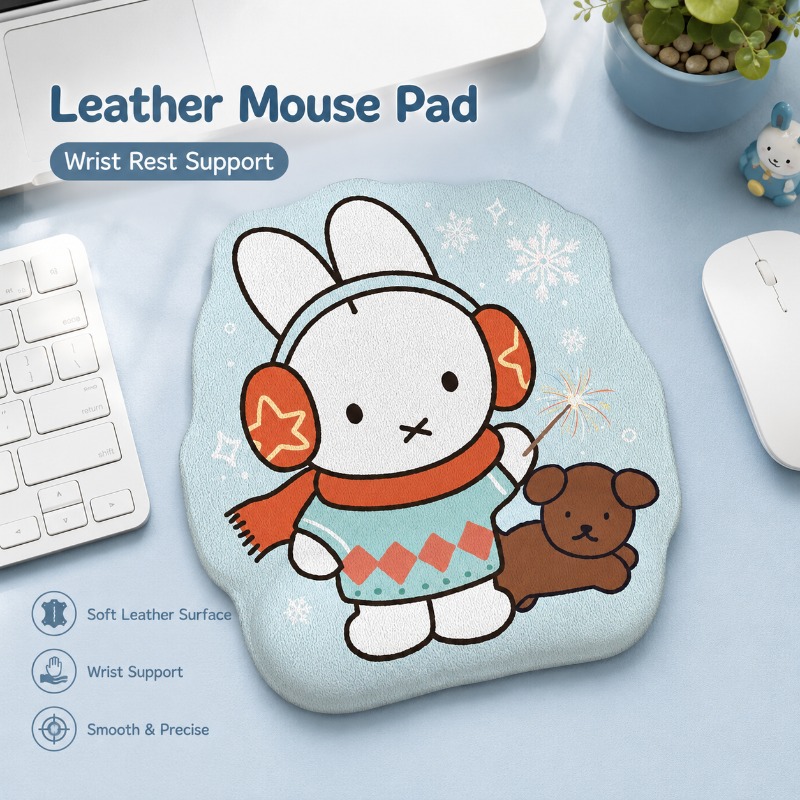 Anime Miffy Leather Mouse Pad  - Desk Setup With Tv ulasan dan harga