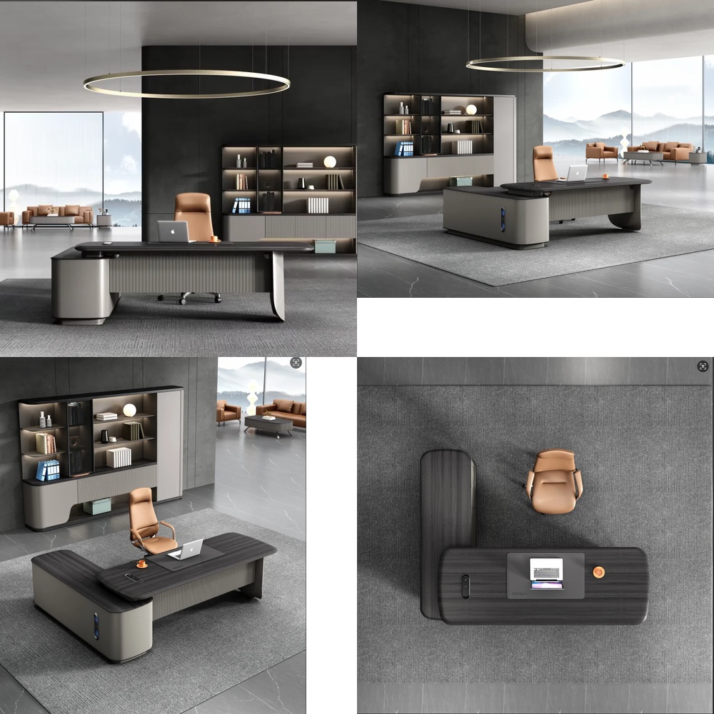 Modern Luxury Executive L Shap - Desk Setup L Shaped ulasan dan harga