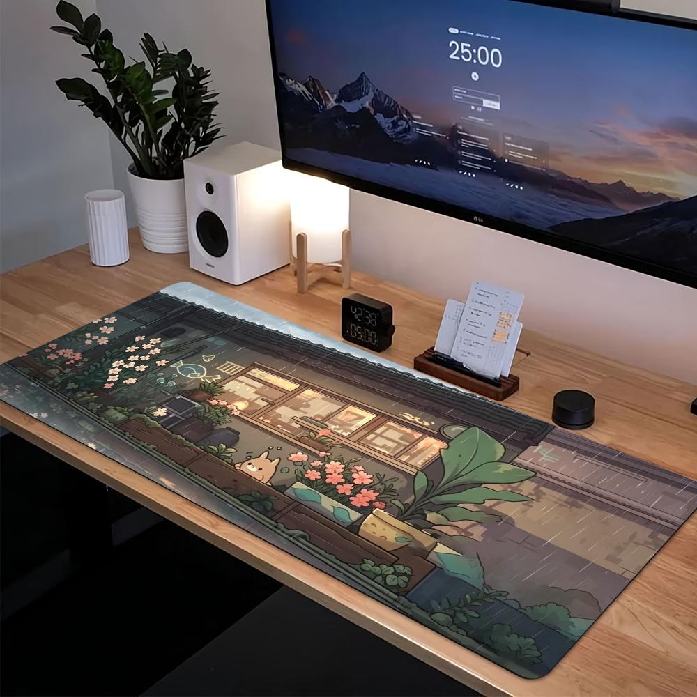 Cozy Anime Street Extended Gam - Desk Setup Pc And Laptop ulasan dan harga