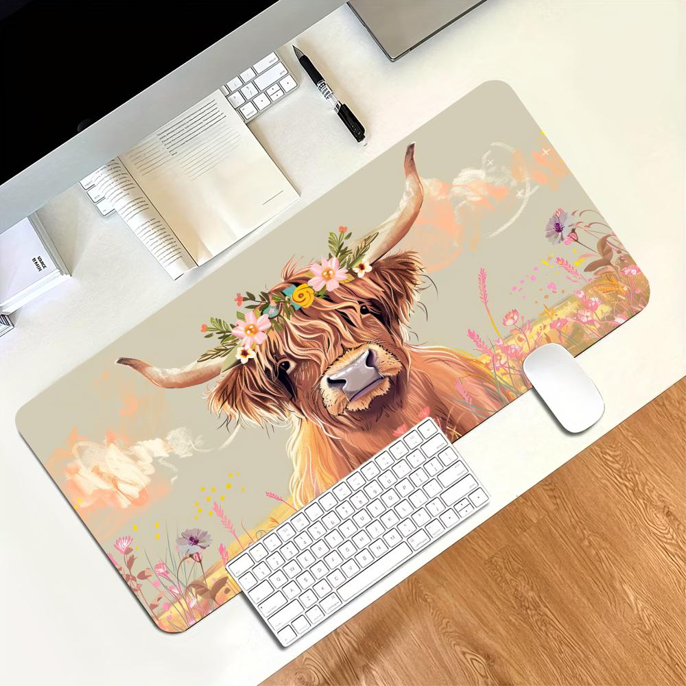 Vintage Highland Cow Floral Ga - Desk Setup Pc And Laptop ulasan dan harga