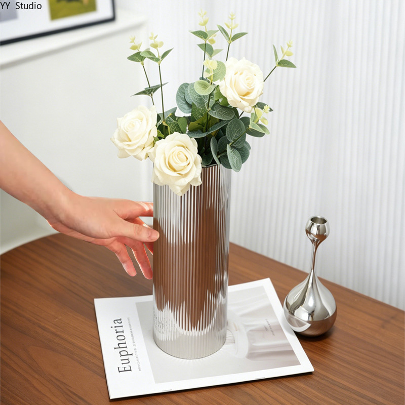 Luxury Stainless Steel Vase No - Desk Setup Minimalist ulasan dan harga
