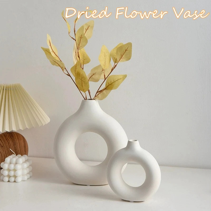 Creative Donut-Shaped Vase, No - Desk Setup Minimalist ulasan dan harga