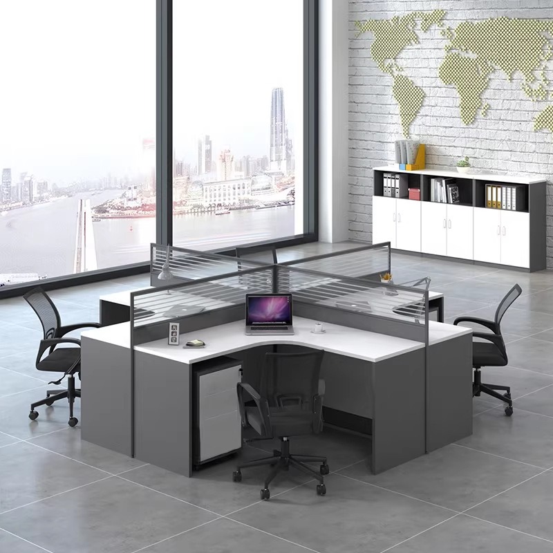 White Office Desk for 2 4 or 6 - Desk Setup L Shaped ulasan dan harga