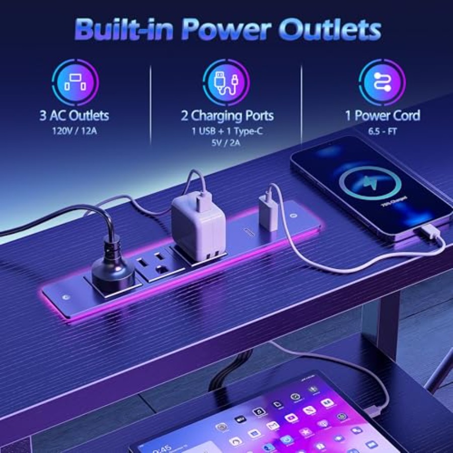 49 Inch L Shaped Gaming Desk w - Desk Setup L Shaped ulasan dan harga