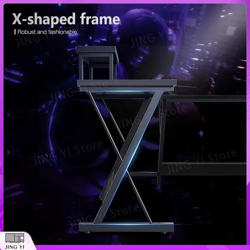 L Shaped Gaming Desk with Moni - Desk Setup L Shaped ulasan dan harga