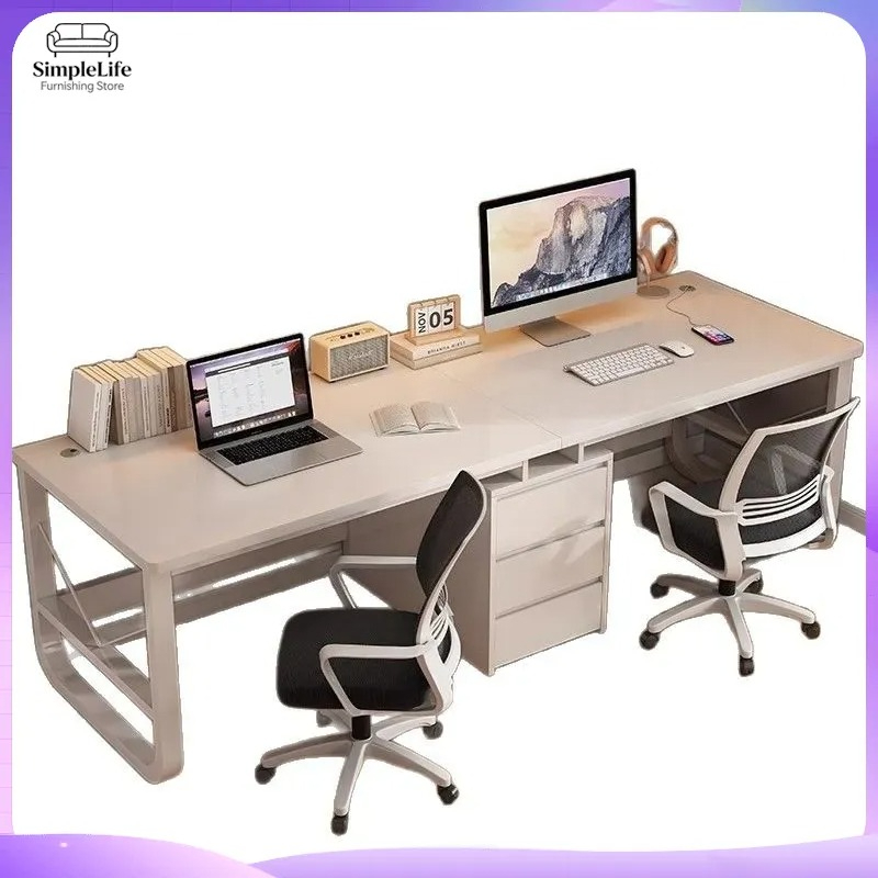 Double Computer Desk for Home  - Desk Setup L Shaped ulasan dan harga