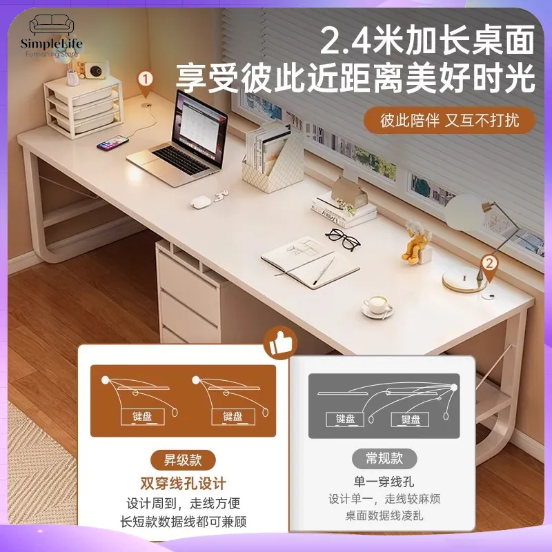Double Computer Desk for Home  - Desk Setup L Shaped ulasan dan harga