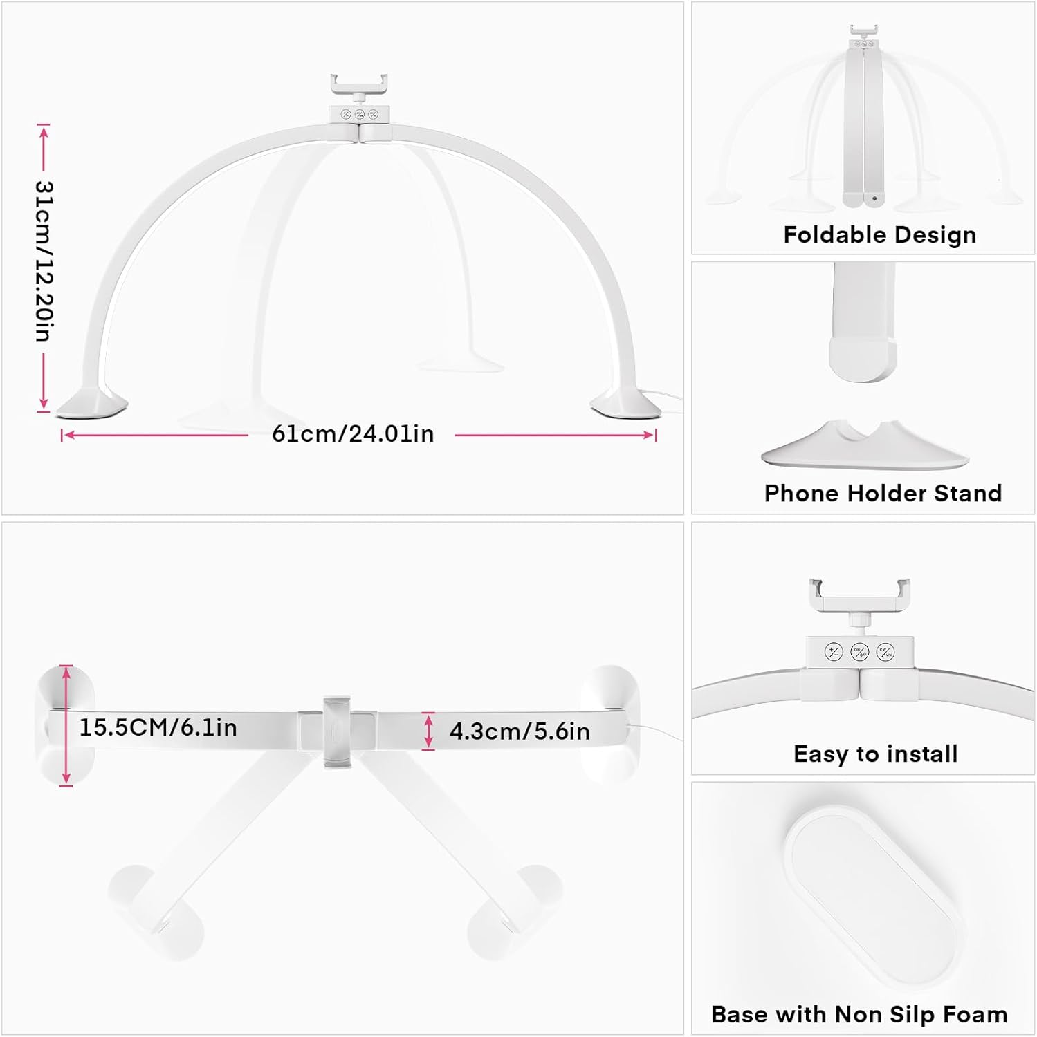 Half Moon Light U-Shaped Nail  - Desk Setup Lamp ulasan dan harga